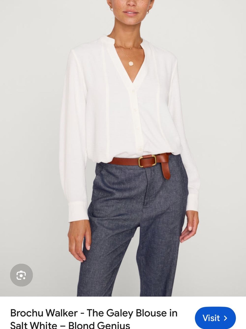 Brochu Walker Galey Blouse in Salt White